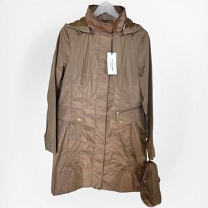 NWT Cole Haan Women's Packable Hooded Rain Jacket Size M